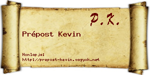 Prépost Kevin névjegykártya